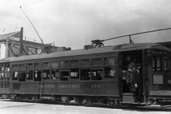 Pacific Electric 152 on the San Bernardino-Colton Line i the 1930's.

SCRM Collection.