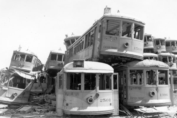 2501 in the scrap pile at National Metals on Terminal Island before being rescued.